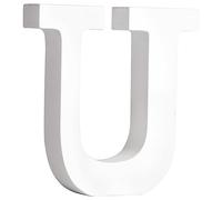 Rayher MDF Letter U for DIY Crafts, White Wood Letter for Wedding and Home Decorations, 3D Capital Letter, Upper-Case Letter, white, 11x2x11cm, 64560102