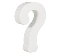 Rayher MDF Question Mark Symbol for DIY Crafts, White Wood Question Mark for Wall Art and Home Decorations, 3D Question Mark, white, 6.8x2x11cm, 64611102
