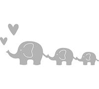 Rayher Metal Cutting Dies with Elephant and Heart Design, set of Two Craft Dies for Card Making and Scrapbooking, 100% steel, 0.8-2.3cm x 0.7-9cm, 50260000