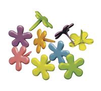 Rayher Mini Brads with Flower Design for Scrapbooking, Card Making and Crafting, Flower-Shaped Head Paper Fasteners, assorted colours, 12mm, 50 pieces, 7835549
