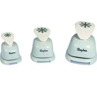 Rayher Paper Craft Punch with Flower Design, Set of 3 Craft Punches for Card Ma