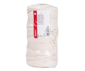 Rayher Poly-Cotton Crochet Thread, Yarn for Craft, Floristry and Decorations, Macrame Cord with a Diameter of 3.7mm, 500g, white, 4400502
