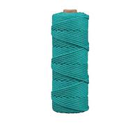 Rayher Poly-Cotton Macrame Cord with a Diameter of 3mm, Soft Crochet Thread, Yarn for Crafts, Floristry and Decorations, 70m, Teal, 44007411