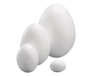 Rayher Polystyrene Egg for Easter Crafts, Fillable Two-Part Egg for Small Gifts and Sweets, Hollow Easter Egg, Height 30cm, white, 3317000