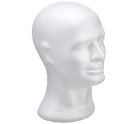 RAYHER Polystyrene Mannequin Head Stand, Male, White, 30.5 cm