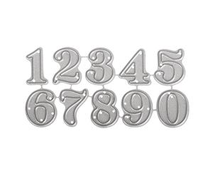 Rayher Punching Stencil Set: Small Numbers, Tab-Bag 10 Pieces, 0.8 cm - 1.9 cm