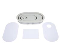 Rayher Raysin 36165000 Silicone Mould Candle Holder Oval 18.5 x 10.3 cm Height 2.5 cm Includes 3 x 5 Stencils for Pouring with Creative Concrete