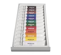 Rayher Set of 12 Artists Quality Acrylic Paints, 12ml Colour Tubes for Painting in 12 assorted colours, 38925000