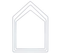 Rayher Set of 3 House Shaped Metal Rings for Seasonal Crafts, White Coated Wire Frames for Wreath Making and Macrame, white, various sizes, 25223102