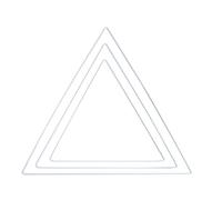 Rayher Set of 3 Triangle Shaped Metal Rings for Seasonal Crafts, White Coated Wire Frames for Wreath Making and Macrame, white, various sizes, 25221102