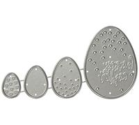 Rayher Set of 4 Metal Cutting Dies with Egg Shape Designs, Paper Craft Die for Card Making and Scrapbooking, Seasonal Craft Dies, 1.5-4.5cmx1.1-3.2cm, silver, 100% steel, 50156000