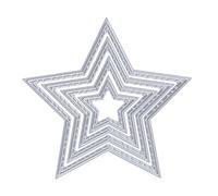 Rayher Set of 4 Metal Cutting Dies with Star Shape Design, Nesting Craft Die Set for Card Making and Scrapbooking, 2.4-7.4cm, steel, silver, 50284000