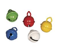 Rayher Set of 5 Mini Metal Bells for Crafting, Card Making and Seasonal Decorations, Small Jingle Bells for Wreath Making, assorted colours, 19mm, 25086000