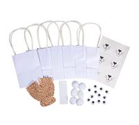 Rayher Set of 6 Gift Bags with Easter Bunny Design, Seasonal DIY Paper Gift Bags for Easter Crafts, Block bottom Paper Bags, white, 10.5x24.5cm, 46632999