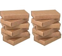 Rayher Set of 6 Large Matchboxes for DIY Favour Boxes and Advent Calendar, Large Kraft Paper Matchbox for Crafts, brown, 11x6.5x2cm, 67381521 (Pack of 2)