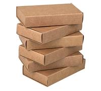 Rayher Set of 6 Large Matchboxes for DIY Favour Boxes and Advent Calendar, Large Kraft Paper Matchbox for Crafts, brown, 11x6.5x2cm, 67381521