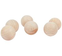 Rayher Set of 6 Wooden Balls for Crafts and Model Making, Solid Wood Ball Made of Natural Beech Wood, Wooden Bead, Diameter 25 mm, 6252400