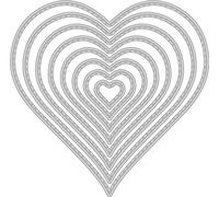 Rayher Set of 8 Metal Cutting Dies with Heart Shape Design, Nesting Craft Die Set for Card Making and Scrapbooking, 1.2-8.4cmx1.3-8.5cm steel, silver, 50282000