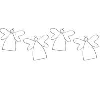 Rayher Set of Two Angels Wire Shapes for Wreath Making, Macrame and Crafts, Wire Shapes for Crafting, 13x12cm, silver, 24095000 (Pack of 2)