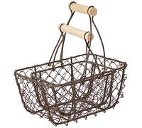 Rayher Set of Two Decorative Wire Baskets with Handle, Vintage Wire Basket for Wedding, Crafts and Home Decoration, 20x12x22cm, 15x10x16.5cm, 46364546