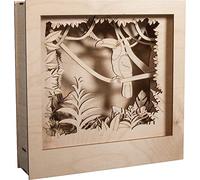 Rayher Shadow Box Building Kit with Toucan Design, 3D Scenery, DIY Wood Craft Set, 11 slot-together Pieces, FSC certified product, 24x24x6.5cm, 62853505