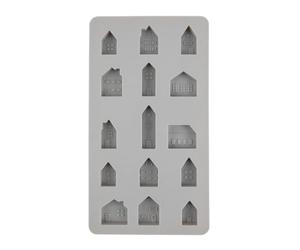 Rayher Silicone Mould Mini Houses 14.5 x 26 x 1.5 cm, 15 Moulds, for Pouring with Creative Concrete, Resin Casting Resin, Raysin Casting Powder, Wax, Casting Mould Houses, 36156000