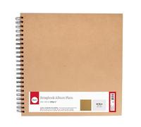Rayher Spiral Bound Scrapbook with Plain Kraft Paper Pages, Hardcover Memory Book, Square Album in the size 30.5x30.5cm, 40 Pages, 60681000