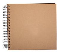Rayher Spiral Bound Scrapbook with Plain White Paper Pages, Hardcover Memory Book, Kraft Paper Album in the size 22.5x21.5cm, 15 Pages, 73201521