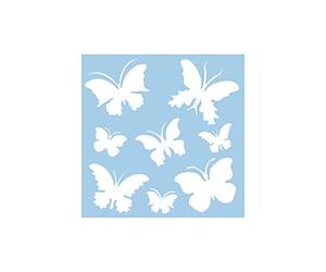 Rayher Stencil with Butterfly Design for Paper Crafts, Card Making and Wall Painting, Reusable Craft Stencil with 8 different Butterfly Shapes, reusable, 5.5-12cm, 3847500