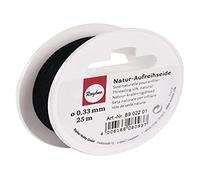 Rayher Stringing Silk, Black, 100% Polyamide, 0.33 mm Diameter, 25 m Spool for Beads, Beading Thread, Jewellery Thread, Extremely Tear-Resistant, Sturdy, Does Not Fray, 8902201