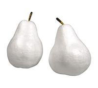 Rayher Styrofoam pear with Stalk, White, 7x7x9cm+7x7x10cm, Bag 2pcs