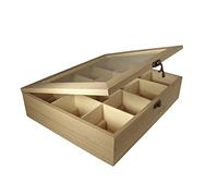 Rayher Tea storage box with 12 compartments, wooden Tea Chest