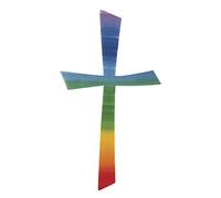 Rayher Wax Cross in Rainbow Colours for Candle Decoration, Wax Embellishments for Wedding, Baptism, First Communion or Confirmation, multicolour, 10.5x5.5cm, 31499000
