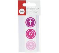 Rayher Wax Faith Love Hope Symbols for Candle Decoration, Wax Embellishments for Wedding, Baptism, First Communion or Confirmation Candle, pink, 9.5cmx3cm, 31615264