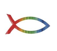 Rayher Wax Ichthys Design for Candle Decoration, Wax Fish Embellishment for Baptism, First Communion, Confirmation or Wedding, rainbow, 4x2cm, 31507000