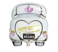 Rayher Wedding Car Foil Balloon, Wedding Party Decorations, Large Foil Balloon for Air Filling, 49x63cm, 87016000