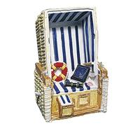 Rayher Wicker Beach Chair Model for Maritime Decorations, Decorative Strandkorb made of Polyresin, 11 cm, 8658800