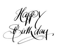 Rayher Wood Mounted Rubber Stamp for Birthday Cards, Happy Birthday Stamp for Card Making, Crafting and Scrapbooking, Butterer, 6x8cm, 28479000