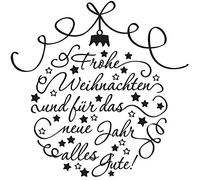 RAYHER Wood Mounted Rubber Stamp for Card Making and Scrapbooking with Seasonal Design and Phrase, 7x7cm, 28984000