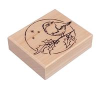 Rayher Wood Mounted Rubber Stamp with Robin Design, Craft Stamp for Scrapbooking, Card Making and Seasonal Crafts, Butterer, 6x7cm, 29254000