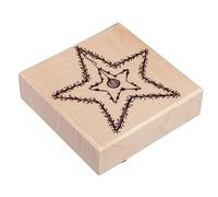 Rayher Wood Mounted Rubber Stamp with Star Design for Scrapbooking, Card Making and Seasonal Crafts, Craft Stamp, Butterer, 7x7cm, 29252000