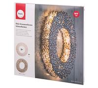Rayher Wood.ornam.wreath Star,FSC Mix Credit,35cm ø, natural, 10-part, with crosspieces, box 1Set, 62903505