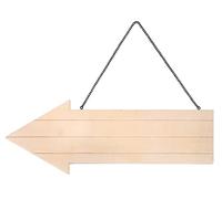 Rayher Wooden Arrow with Hanging Chain, DIY Wood Arrow Sign for Rustic Wedding and Party Decorations, natural wood, 39x14.5cm, 64511505