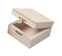 Rayher Wooden Box 7.5 x 7.5 x 4 cm, Jewellery Box, 6153100