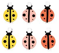 Rayher Wooden clothes pegs Ladybeetle, coloured, 2.8x4.5cm, tab-bag 6 pieces, 46637999, Wood, 2,8 x 4,5 cm