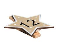 Rayher Wooden Pegs with Numbers for DIY Advent Calendar, 24 Pegs with Star Shape for Christmas Countdown Calendar, 4.5cm, wood, 46659999