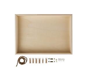 Rayher Wooden Shadow Box Frame for Craft, Display Case, natural wood, 36x25x5cm, rectangle, 62817000