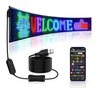 RAYHOME Scrolling Huge Bright Advertising LED Signs, Flexible USB 5V LED Store Sign Bluetooth App Control Custom Text Pattern Animation Programmable LED Display for Store Car Bar Hotel (27''x5'')