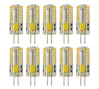 RAYHOO 10pcs G4 LED Bulbs JC Bi-Pin Base Light Bulbs 3W AC/DC 12V 20W-30W T3 Halogen Bulb Replacement Landscape Bulbs(Warm White 3000K)