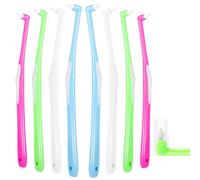 RAYITO 8 Pcs Interspace Toothbrush, Soft Single Tufted Toothbrush with Cover Slim Interspace toothbrushes interdental Brushes for Orthodontic Braces Detail Cleaning(Blue/Green/Rose Red/White)